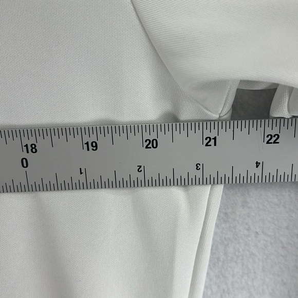 Women’s Pullover Size Med White w/Black Graphic Crew Neck Long Sleeves Polyester - Picture 8 of 9